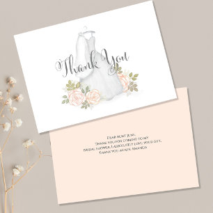Bridal Shower Wedding Gown Thank You Card
