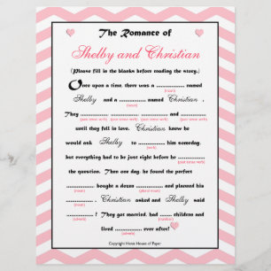 Bridal Shower Wedding Libs Game