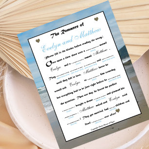 Bridal Shower Wedding Libs Game - Beach