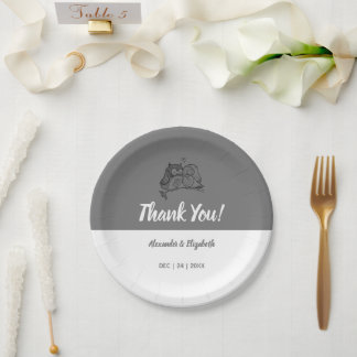 Bridal Shower Wedding Reception Owls Love Paper Plate