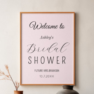 Bridal Shower Welcome Blush Pink Poster
