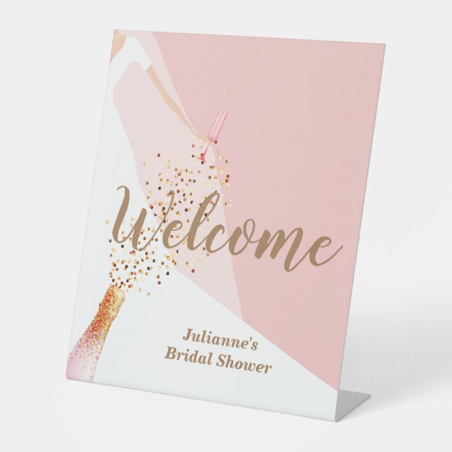 Bridal Shower Welcome Pedestal Sign (Front)