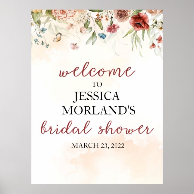 Bridal Shower Welcome Poster, Welcome Poster (Front)