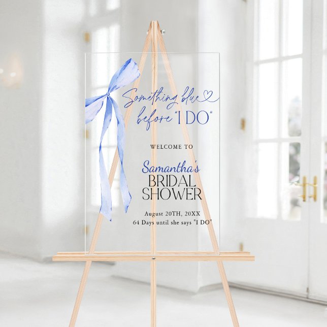 Bridal Shower Welcome Sign Blue Bow Something Blue (Creator Uploaded)
