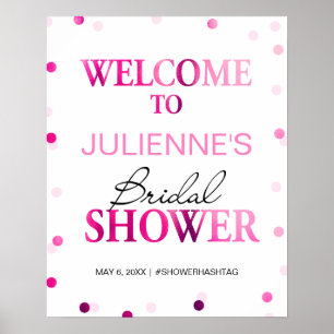 Bridal Shower Welcome Sign   Magenta Confetti