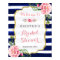 Bridal Shower Welcome Sign Pink Floral Navy Stripe