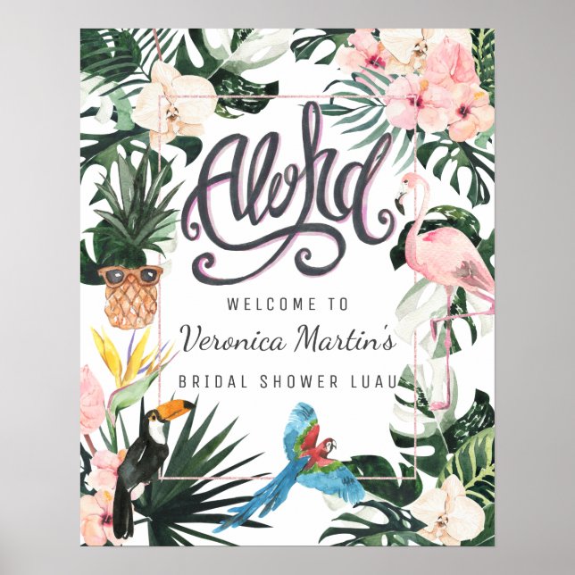 Bridal Shower Welcome Sign | Tropical Chic (Front)
