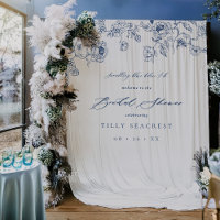 Bridal Shower Welcome Tapestry Something Blue Sign