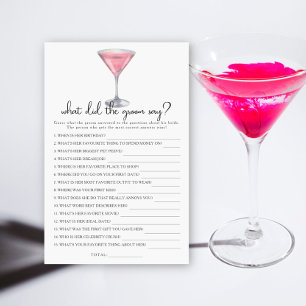 Bridal shower What did the groom say 