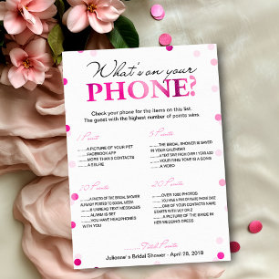 Bridal Shower What's on Your Phone Game Invitation