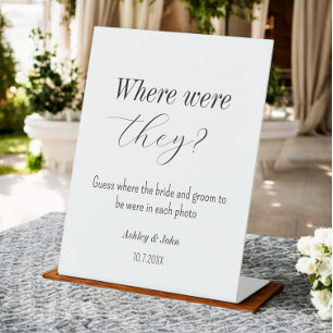 Bridal Shower Where were they Wedding Games Pedestal Sign