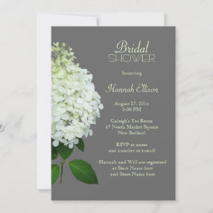Bridal Shower White Hydrangea Botanical Invitation