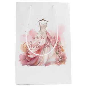 Bridal Shower White Wedding Dress  Medium Gift Bag