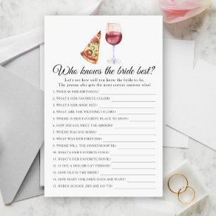 Bridal Shower Who knows the bride best