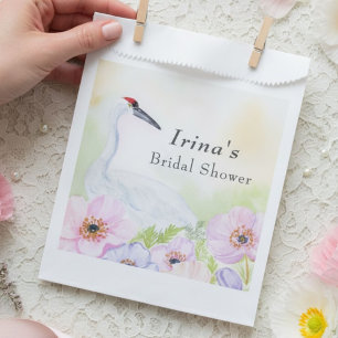  Bridal Shower Whooping Crane Anemones  Favour Bag