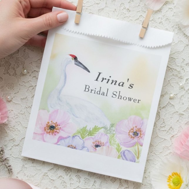  Bridal Shower Whooping Crane Anemones  Favour Bag (Creator Uploaded)