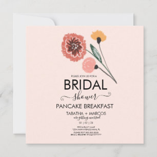 Bridal Shower Wild Flowers Hand Drawn Art Thank You Card