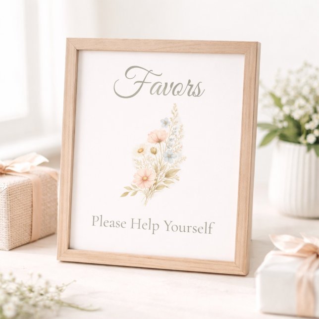 Bridal Shower Wildflower Favour Table Sign (Creator Uploaded)
