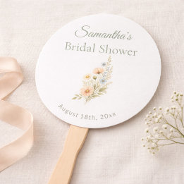 Bridal Shower Wildflower Garden Party Hand Fan