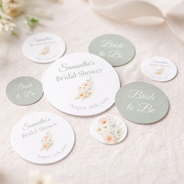 Bridal Shower Wildflower Garden Party Table Confetti (Creator Uploaded)