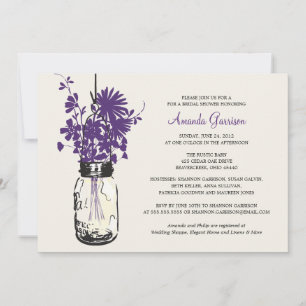 Bridal Shower Wildflowers & Mason Jar Invitation