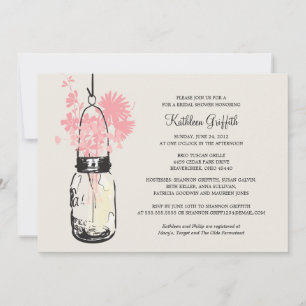 Bridal Shower Wildflowers & Mason Jar Invitation