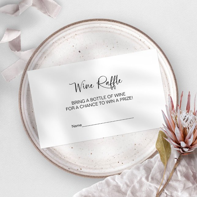 Bridal Shower Wine Raffle Game Enclosure Card  (Creator Uploaded)