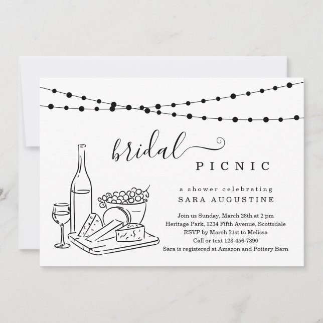 Bridal Shower Wine Tasting and Cheese Board Party  Invitation (Front)
