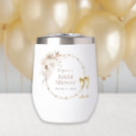 Bridal Shower Wine Tumbler<br><div class="desc">Celebrate in style with our bridal shower stemless wine tumbler,  featuring the elegant cream and tan florals of our Elegant Pearls and Prosecco Bridal Shower Collection. This tumbler combines practicality with sophisticated design,  making it a perfect addition to your champagne brunch affair and a cherished keepsake for your guests.</div>