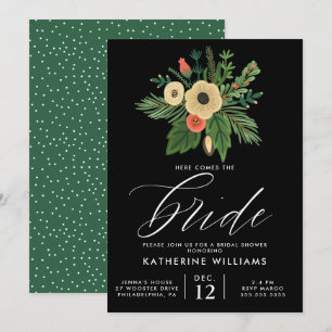 BRIDAL SHOWER   Winter Christmas Bouquet Invitation