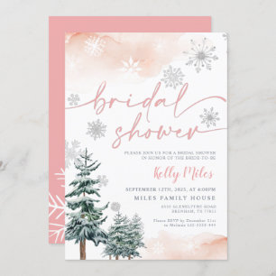 Bridal shower winter pink blush Invitation