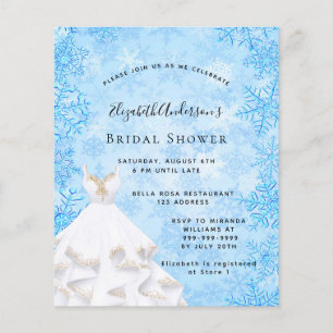 Bridal Shower winter wonderland budget invitation Flyer