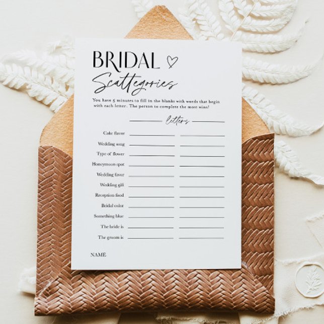 Bridal Shower Word Trivia Party Game Card (Creator Uploaded)