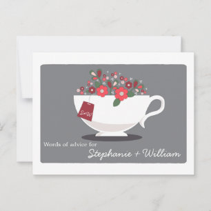 Bridal Shower Words of Advice Card Floral Teacup