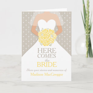 Bridal shower yellow memories keepsake card