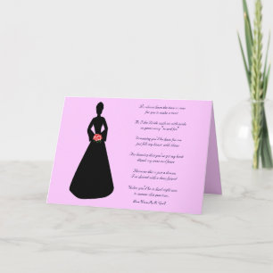 Bridal Silhouette Will You Be My Bridesmaid Pink Invitation