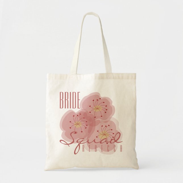 Bridal Squad Personalise Tote Bag Asian Influenced (Front)