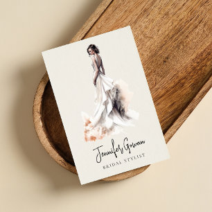 Bridal Stylist Wedding Dress Boutique Makeup Hair Business Card
