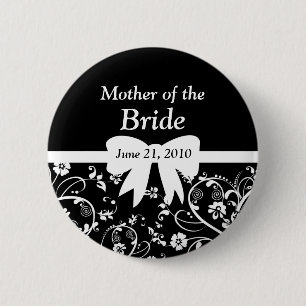 Bridal Swirls Bridal Party White 6 Cm Round Badge