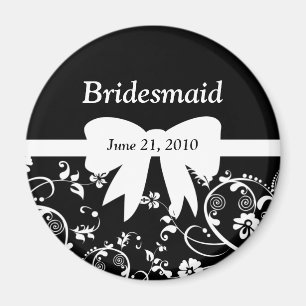 Bridal Swirls Bridal Party White Magnet