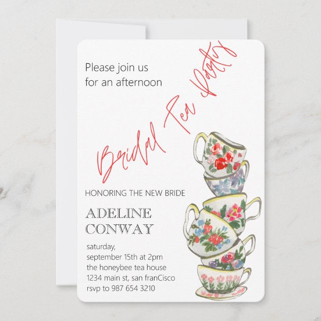 Bridal Tea Celebration Invitation (Front)