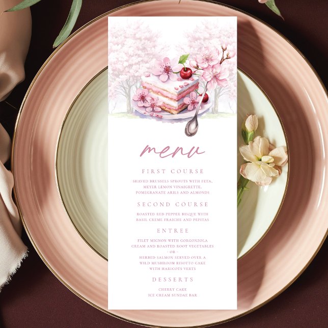 Bridal Tea Custom Cherry Blossom Elegant Menu (Creator Uploaded)
