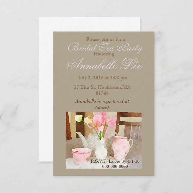 Bridal Tea Invitation (Front/Back)