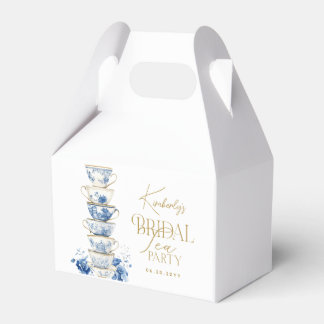 Bridal Tea Party Chinoiserie Blue Bridal Shower Favour Box