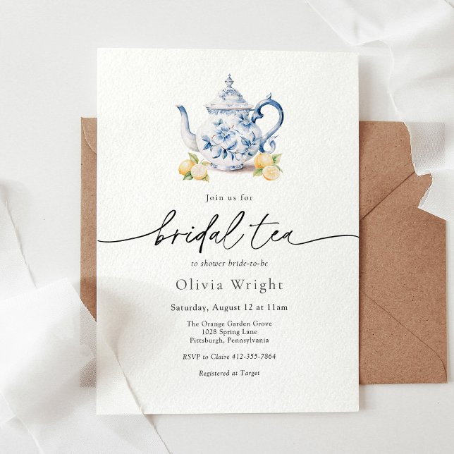 Bridal Tea Party Chinoiserie Bridal Shower Invitation (Creator Uploaded)