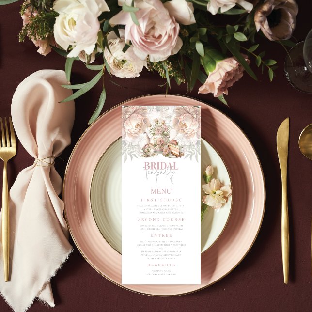 Bridal Tea Party Elegant Pastel  Menu (Creator Uploaded)