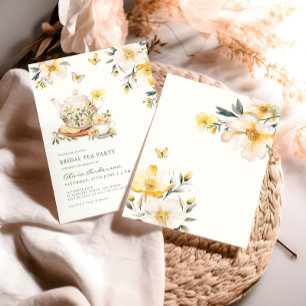 Bridal Tea Party Floral Butterfly Bridal Shower Invitation