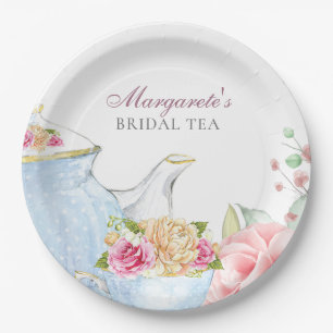 Bridal Tea Party Floral Elegant Personalised Paper Plate