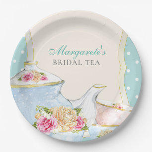 Bridal Tea Party Floral Personalised Paper Plate