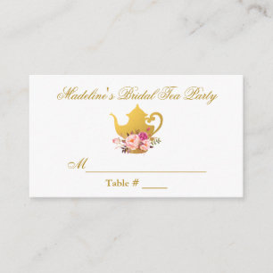 Bridal Tea Party Gold Pink Table Place Card